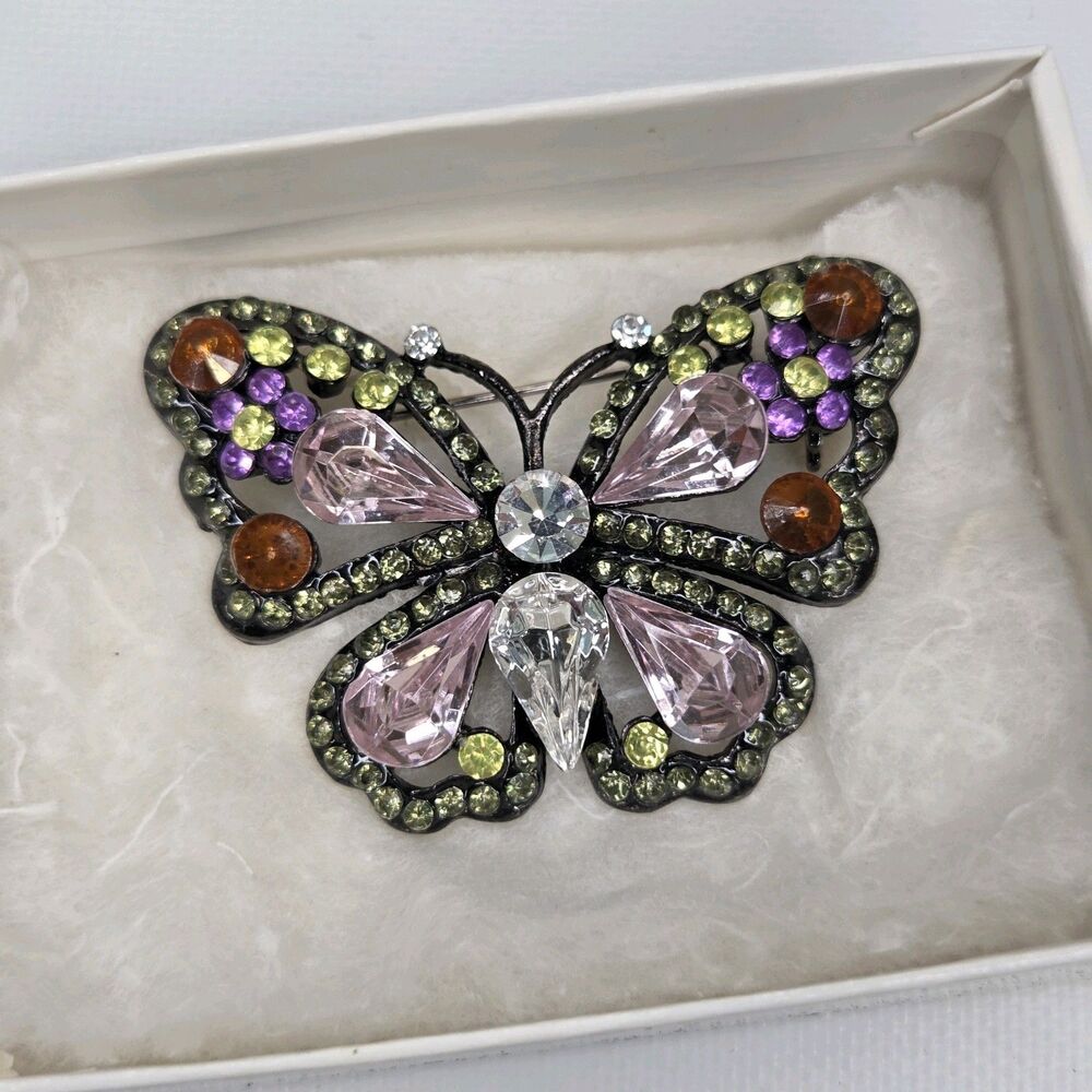 Vintage Butterfly Brooch Pendant Monet